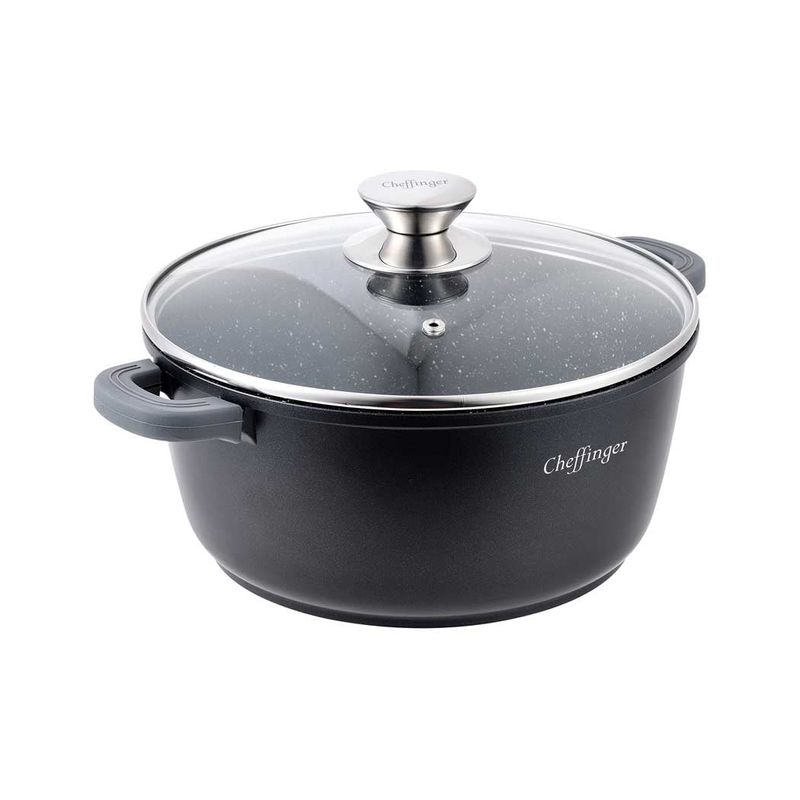 Casa si Gradina - Bucatarie si vesela - Vase pentru gatit - Oale si cratite - Cratita cu capac CF-DC20, acoperire din marmura, 20 cm / 2 L - Infinity.ro