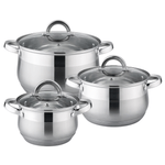 Casa si Gradina - Bucatarie si vesela - Vase pentru gatit - Oale si cratite - Set 6 piese, cratite cu capac CF-SS6, inox, 16-18-20cm/2.1-2.9-3.9L - Infinity.ro