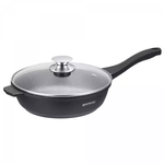 Casa si Gradina - Bucatarie si vesela - Vase pentru gatit - Tigai si seturi - Tigaie adanca cu capac HR-DF28M, acoperire din marmura, 28cm - Infinity.ro