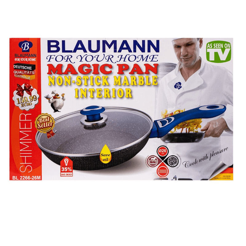 Casa si Gradina - Bucatarie si vesela - Vase pentru gatit - Tigai si seturi - Tigaie universala Blaumann, cu interior antiaderent, diametru 26 cm, BL-2266-26G - Infinity.ro