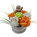 Market - Cadouri - Flori si aranjamente - Aranjament floral deosebit, Craciun, 7 trandafiri, om de zapada mare - Infinity.ro
