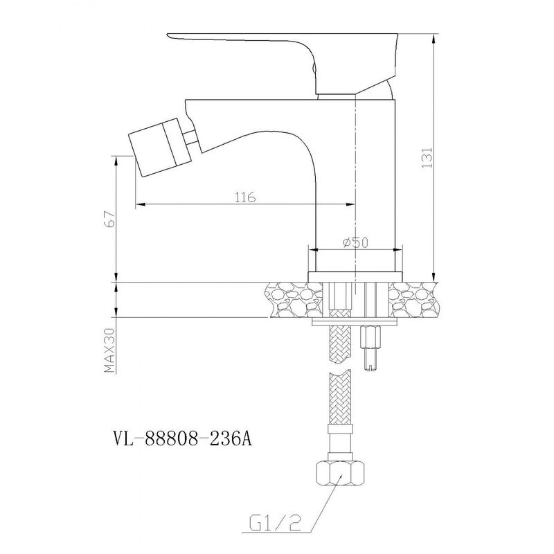 Casa si Gradina - Sanitare - Lavoar baie si accesorii - Baterii sanitare - Baterie bideu CasaBlanca LAVEO NEGRU-CROM BLV6-N - Infinity.ro