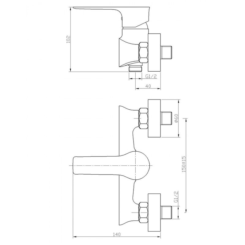 Casa si Gradina - Sanitare - Lavoar baie si accesorii - Baterii sanitare - Baterie dus CasaBlanca LAVEO NEGRU-CROM BLV7-N - Infinity.ro