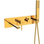 Casa si Gradina - Sanitare - Lavoar baie si accesorii - Baterii sanitare - Baterie cada incastrata cu set de dus Laveo POLLA, auriu rose - Infinity.ro