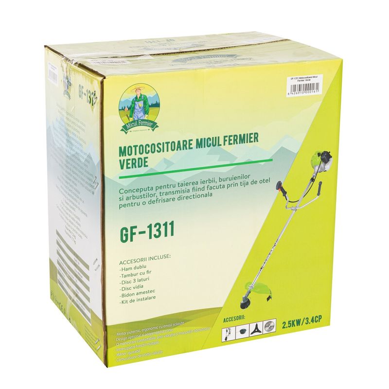 Casa si Gradina - Gradinarit si plante - Utilaje gradina - Coase electrice si motocoase - Motocoasa pe benzina Micul Fermier 1311, 3.4 Cp, 43 CC, 4 acc. incluse - Infinity.ro