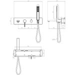 Casa si Gradina - Sanitare - Lavoar baie si accesorii - Baterii sanitare - Baterie cada dus monocomanda cu cadru si set dus, negru mat Laveo Pola - Infinity.ro