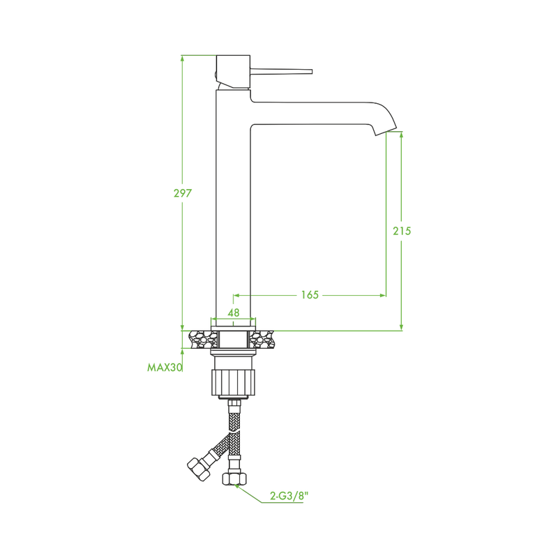 Casa si Gradina - Sanitare - Lavoar baie si accesorii - Baterii sanitare - Baterie lavoar cu pipa inalta, negru, Laveo POLLA - Infinity.ro