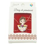 Market - Cadouri - Martisoare - Brosa Mica in Cutie Jolie model Fata cu Flori - Infinity.ro