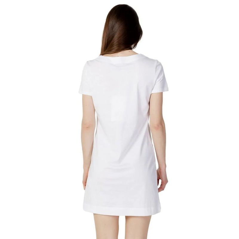 Fashion, accesorii si bijuterii - Femei - Imbracaminte femei - Rochii femei - Rochie-tricou dama Love Moschino W592927,  L INTL, Alb - Infinity.ro