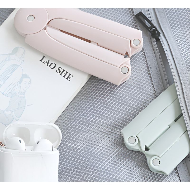 Market - Spalare si intretinere rufe - Uscatoare de rufe si accesorii - Umeras Pliabil de Calatorie, Flippy, Mini Cuier Portabil pentru Haine, Suport de Uscare, 14x7x1.4cm, Roz - Infinity.ro
