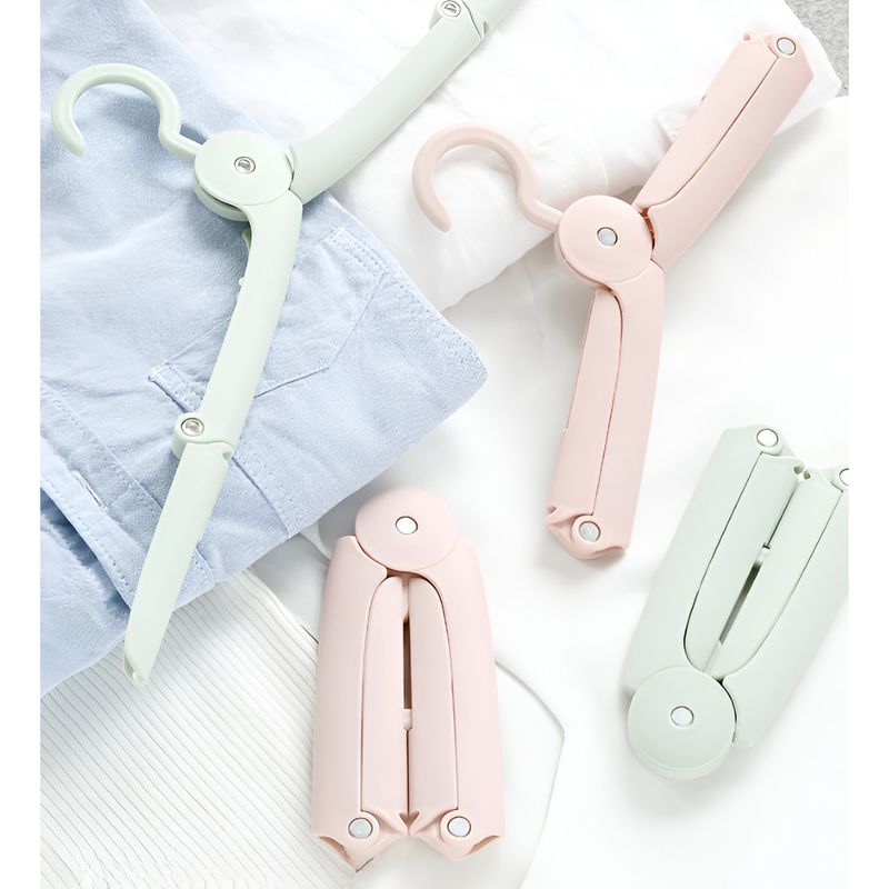 Market - Spalare si intretinere rufe - Uscatoare de rufe si accesorii - Umeras Pliabil de Calatorie, Flippy, Mini Cuier Portabil pentru Haine, Suport de Uscare, 14x7x1.4cm, Roz - Infinity.ro