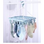 Market - Spalare si intretinere rufe - Uscatoare de rufe si accesorii - Uscator de rufe Flippy, 32 de cleme, Plastic, Pliabil, rotire 360 grade, 32x32 cm, Albastru - Infinity.ro