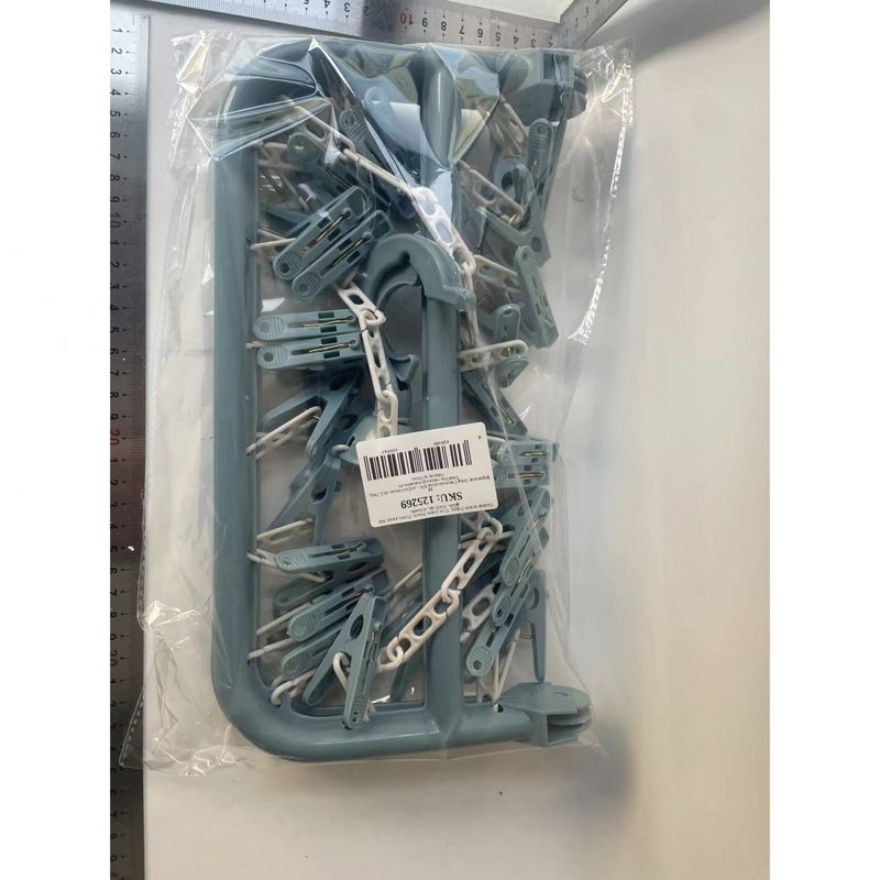 Market - Spalare si intretinere rufe - Uscatoare de rufe si accesorii - Uscator de rufe Flippy, 32 de cleme, Plastic, Pliabil, rotire 360 grade, 32x32 cm, Albastru - Infinity.ro