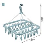 Market - Spalare si intretinere rufe - Uscatoare de rufe si accesorii - Uscator de rufe Flippy, 32 de cleme, Plastic, Pliabil, rotire 360 grade, 32x32 cm, Albastru - Infinity.ro