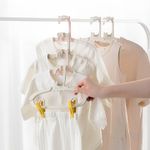 Market/Spalare si intretinere rufe/Uscatoare de rufe si accesorii - Set 20 de Cleme pentru Haine, Flippy, de Prindere pentru Pantaloni, Atasabile la Umerase, 1.6x2.3x6.35 cm, Galben - Infinity.ro