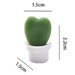 Casa si Gradina - Decoratiuni - Obiecte decorative - Magneti decorativi - Set 6 Magneti de Frigider, Flippy, Model Cactusi in Ghiveci, din ABS si Magnet, Verde/Alb - Infinity.ro