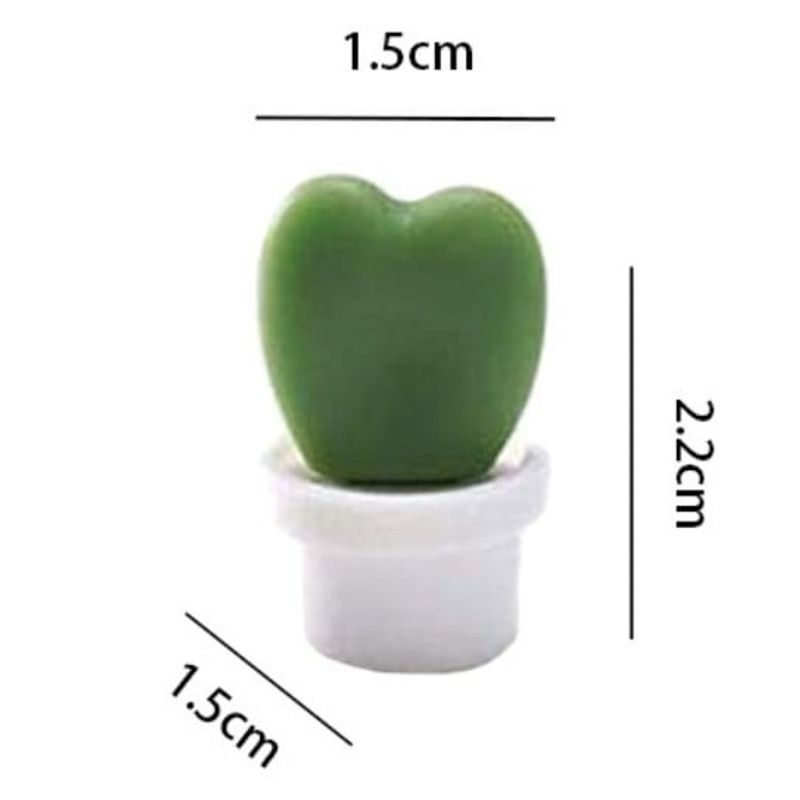 Casa si Gradina - Decoratiuni - Obiecte decorative - Magneti decorativi - Set 6 Magneti de Frigider, Flippy, Model Cactusi in Ghiveci, din ABS si Magnet, Verde/Alb - Infinity.ro