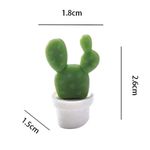 Casa si Gradina - Decoratiuni - Obiecte decorative - Magneti decorativi - Set 6 Magneti de Frigider, Flippy, Model Cactusi in Ghiveci, din ABS si Magnet, Verde/Alb - Infinity.ro