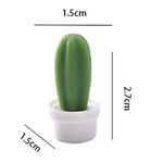 Casa si Gradina - Decoratiuni - Obiecte decorative - Magneti decorativi - Set 6 Magneti de Frigider, Flippy, Model Cactusi in Ghiveci, din ABS si Magnet, Verde/Alb - Infinity.ro