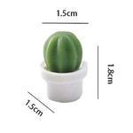 Casa si Gradina - Decoratiuni - Obiecte decorative - Magneti decorativi - Set 6 Magneti de Frigider, Flippy, Model Cactusi in Ghiveci, din ABS si Magnet, Verde/Alb - Infinity.ro