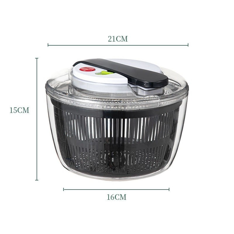 Casa si Gradina - Bucatarie si vesela - Organizare si depozitare bucatarie - Cutii alimentare - Uscator Manual pentru Salata si Verdeturi, Flippy, Plastic, 16x15x21 cm, Capacitate 3L, Negru - Infinity.ro