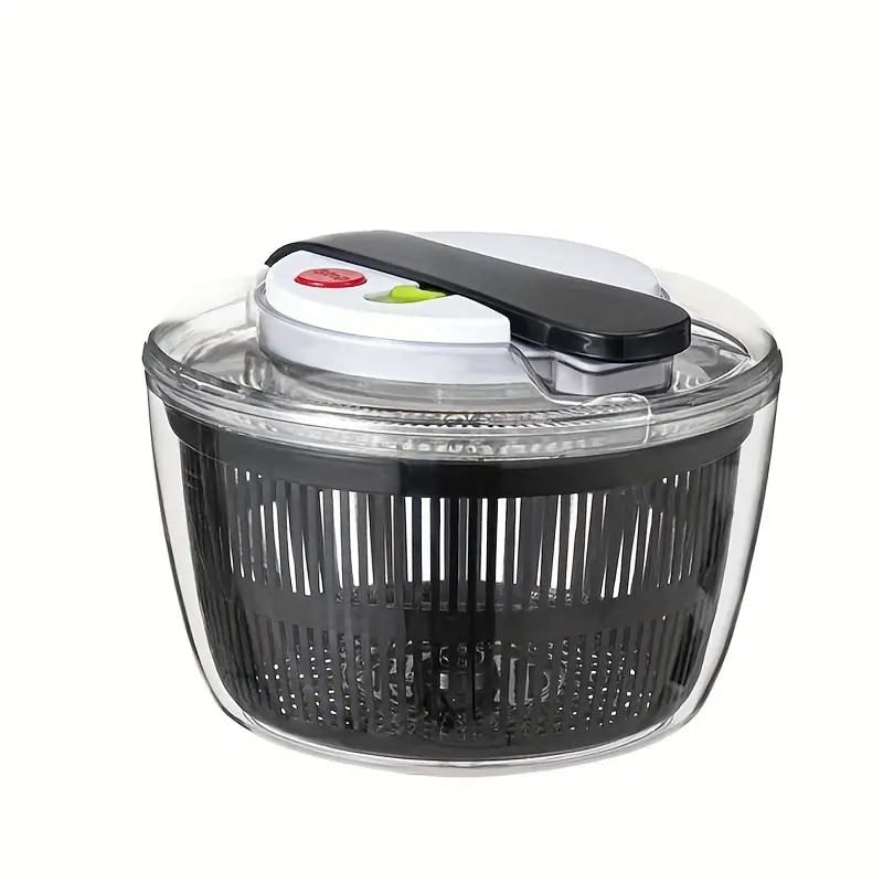Casa si Gradina - Bucatarie si vesela - Organizare si depozitare bucatarie - Cutii alimentare - Uscator Manual pentru Salata si Verdeturi, Flippy, Plastic, 16x15x21 cm, Capacitate 3L, Negru - Infinity.ro