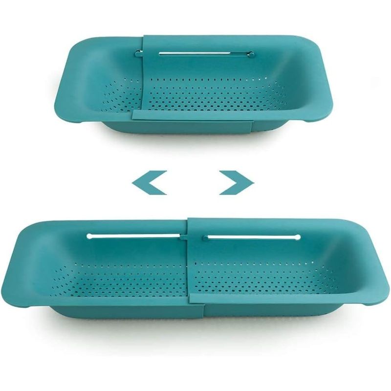 Casa si Gradina - Bucatarie si vesela - Organizare si depozitare bucatarie - Scurgator vase - Cos pentru Scurgere Chiuveta de Bucatarie, Flippy, Plastic, Telescopic, 36x20x5 cm, Verde - Infinity.ro