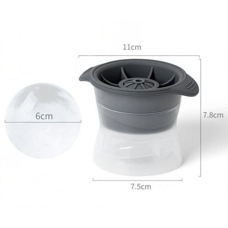 Casa si Gradina - Bucatarie si vesela - Accesorii bar - Forme cuburi de gheata - Forma cub de gheata, Flippy, rotund, Polipropilena/Silicon, 11x7.5x7.8 cm, Gri - Infinity.ro
