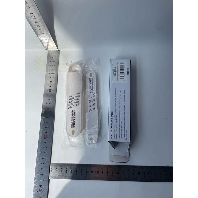 Casa si Gradina - Bucatarie si vesela - Ustensile bucatarie - Polonice, linguri si clesti de bucatarie - Set doua linguri masurare ajustabile Flippy, material ABS, 16x3.5x1.6 cm, alb - Infinity.ro