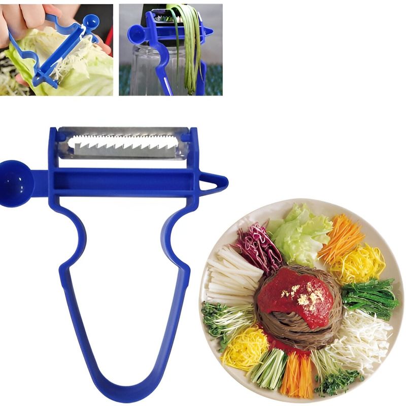 Casa si Gradina - Bucatarie si vesela - Ustensile bucatarie - Razatori si curatatoare - Set 3 Accesorii de Decojire, Razuire si Feliere, Flippy, pentru Legume si Fructe, Negru-Rosu-Albastru - Infinity.ro