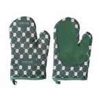 Casa si Gradina - Textile si covoare - Textile bucatarie - Manusi bucatarie - Set 2 manusi cuptor Flippy, manusa de bucatarie,  rezistenta 330 grade, textil si cauciuc, 26.5x18 cm, verde - Infinity.ro