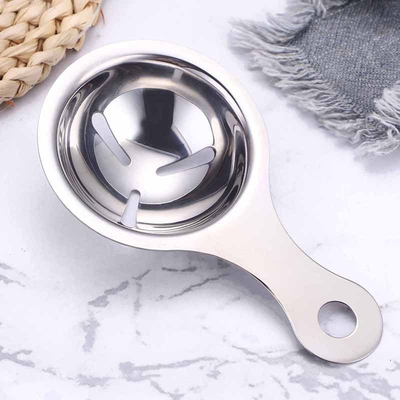Casa si Gradina - Bucatarie si vesela - Ustensile bucatarie - Polonice, linguri si clesti de bucatarie - Separator de oua, separa albusul de galbenus, inox, usor de folosit, 14x7.5 cm, argintiu - Infinity.ro