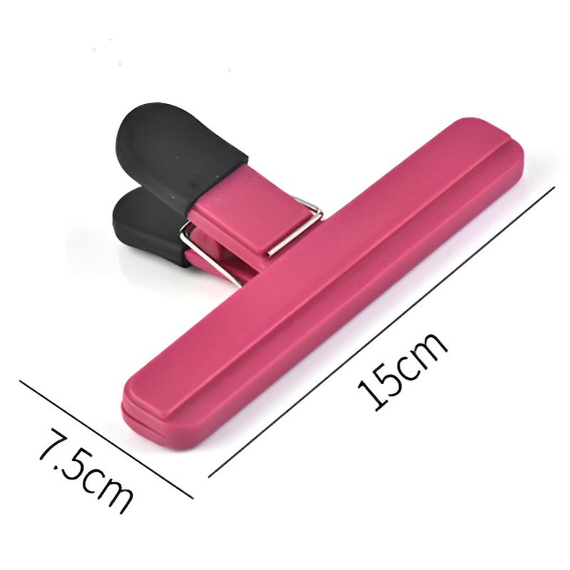 Market - Curatenie si intretinere casa - Produse bucatarie - Pungi si folii alimentare - Cleste Multifunctional pentru Sigilarea Pungilor, Flippy, din Plastic, Mentine Alimentele Proaspete, 15x7.5 cm, Roz - Infinity.ro