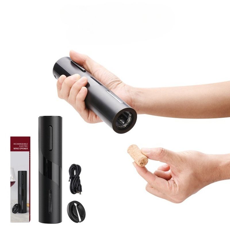 Casa si Gradina - Bucatarie si vesela - Accesorii bar - Tirbusoane si dopuri - Set Tirbuson Electric din 5 piese, Flippy, Deschizator Electric, cu Baterii, Multifunctional, 23x14cm, Negru - Infinity.ro