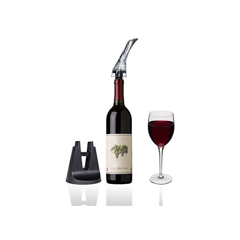 Casa si Gradina - Bucatarie si vesela - Accesorii bar - Carafe si decantoare - Aerator cu Turnator de Vin 2in1, Flippy, Decantare, Anti-Picurare, Fara Scurgere, 18x10x8cm, Negru - Infinity.ro