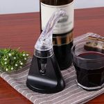 Casa si Gradina - Bucatarie si vesela - Accesorii bar - Carafe si decantoare - Aerator cu Turnator de Vin 2in1, Flippy, Decantare, Anti-Picurare, Fara Scurgere, 18x10x8cm, Negru - Infinity.ro