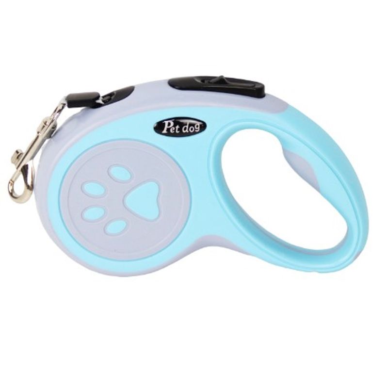 Petshop - Accesorii petshop - Zgarzi, lese si hamuri - Lese - Lesa Automata Retractabila, Flippy, pentru Caini, 3m, 20 kg, ABS, Gri/Bleu, 8x12x4 cm - Infinity.ro