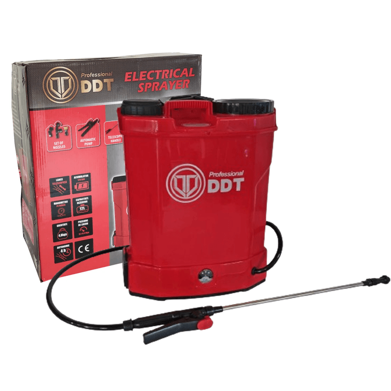 Casa si Gradina - Gradinarit si plante - Instalatii si accesorii pentru irigatii - Aparate pentru stropit gradina - Pompa de stropit cu acumulator DDT Profesional 12 L, 12 V, 2.3 MPA, Complet accesorizata + Lance telescopica 2.8m - Infinity.ro