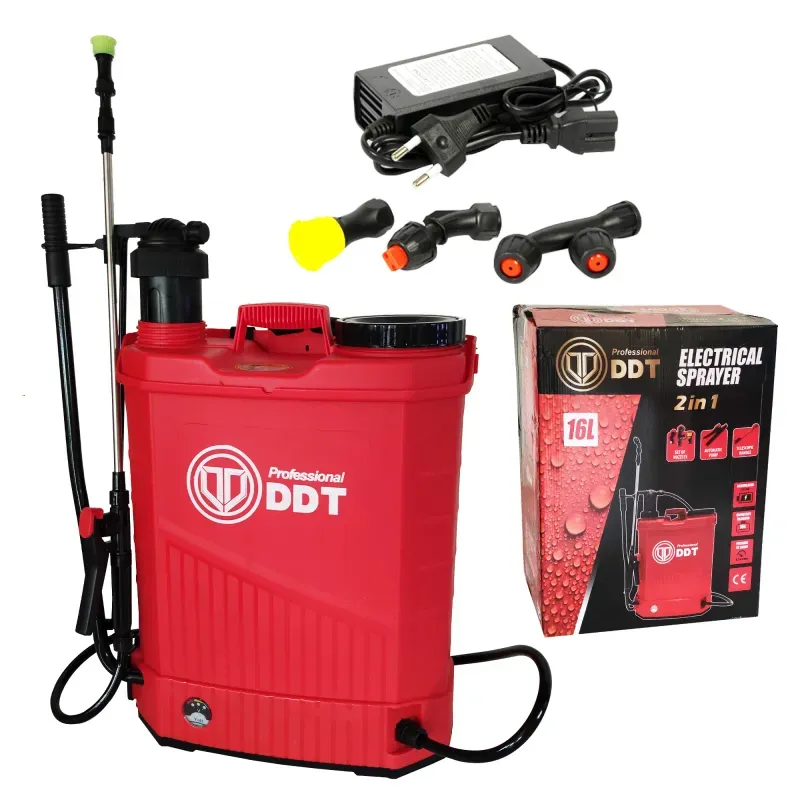 Casa si Gradina - Gradinarit si plante - Instalatii si accesorii pentru irigatii - Aparate pentru stropit gradina - Pompa de stropit cu acumulator 2 in 1 DDT Profesional 16 L, 12 V, 2.3 MPA, Complet accesorizata - Infinity.ro