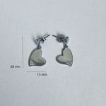 Fashion, accesorii si bijuterii - Femei - Bijuterii femei - Cercei femei - Cercei din Argint 925 Jolie Silver, Model Inimi cu Zirconii, 29 x 13 mm, 2.8 g - Infinity.ro
