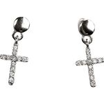 Fashion, accesorii si bijuterii - Femei - Bijuterii femei - Cercei femei - Cercei Argint 925 Cruce cu Pietre - Infinity.ro
