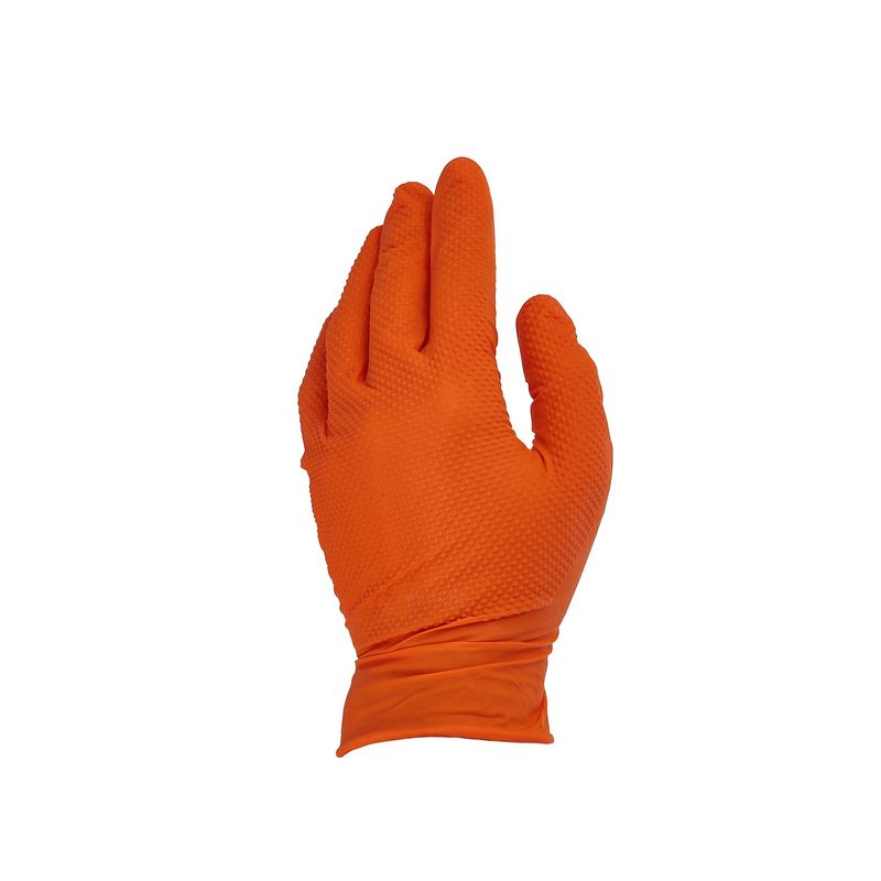 Casa si Gradina - Constructii - Echipamente de lucru - Manusi protectia muncii - Manusi de protectie din nitril Solid Grip, portocaliu, marimea XL, 50 bucati, Geko G75201-XL - Infinity.ro