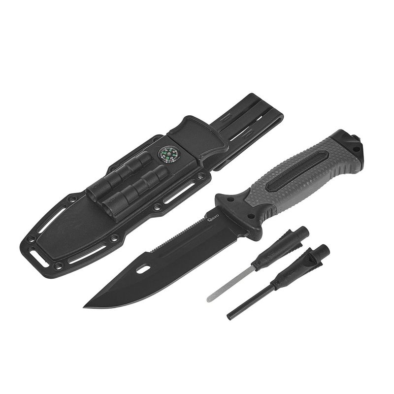 Sport si Outdoor - Camping - Cutite, bricege si accesorii - Cutite si bricege - Cutit Black Survival Series, 275 x 135 mm, Geko G01890 - Infinity.ro