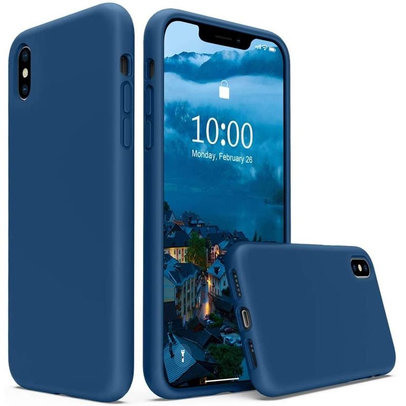 Laptop, Telefoane si Tablete - Telefoane mobile si accesorii - Accesorii Telefoane - Huse telefoane - Husa protectie compatibila cu Apple iPhone XS Liquid Silicone Case Albastru inchis - Infinity.ro