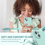 Laptop, Telefoane si Tablete - Telefoane mobile si accesorii - Accesorii Telefoane - Huse telefoane - Husa pentru Apple iPhone 14 Plus Flippy, Liquid Silicone, cu Microfibra pe interior, Protectie Antisoc, Light Cyan - Infinity.ro