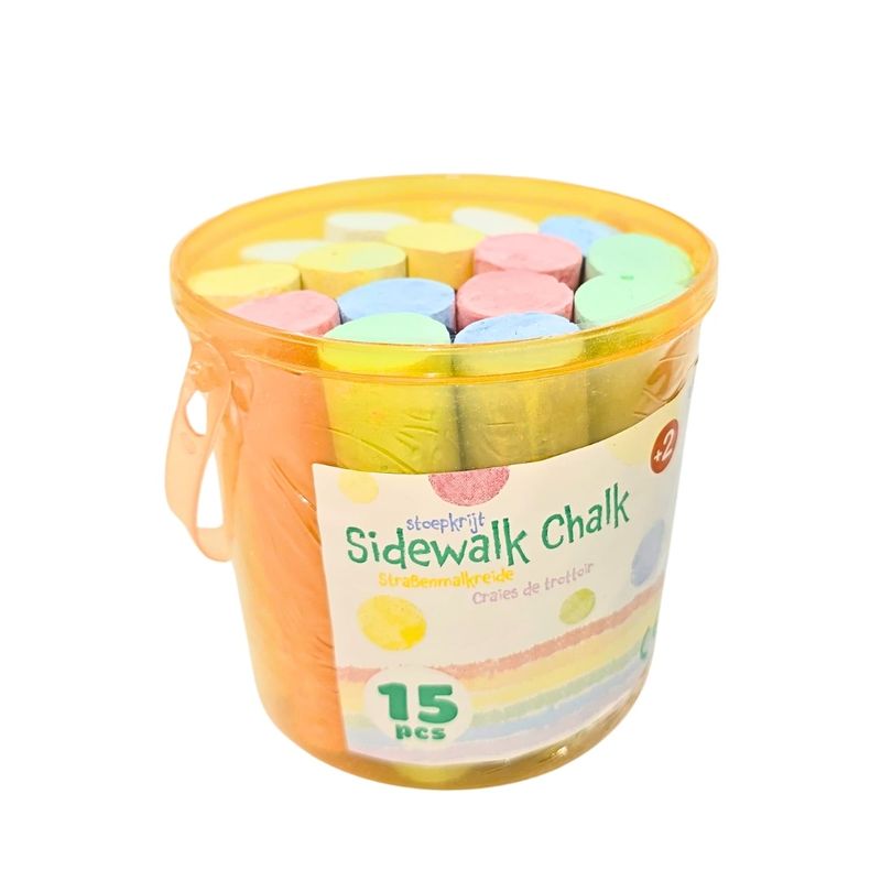 Carti si Birotica - Rechizite - Creta - Set creta, pentru asfalt, in galetusa portocalie, 15 buc - Infinity.ro