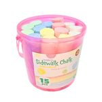 Carti si Birotica - Rechizite - Creta - Set creta, pentru asfalt, in galetusa roz, 15 buc - Infinity.ro