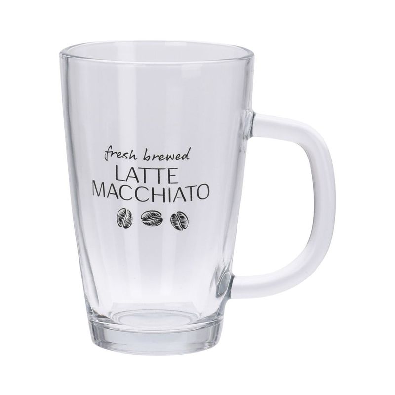 Casa si Gradina - Bucatarie si vesela - Cani si pahare - Pahare - Set 2 cani, cu lingurite, pentru latte macchiato, Excellent Houseware - Infinity.ro