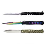 Sport si Outdoor - Camping - Cutite, bricege si accesorii - Accesorii cutite si bricege - Set trei  bricege, lama blocabila, prindere curea, 33 cm, multicolor - Infinity.ro