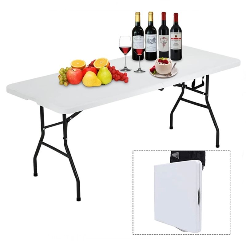 Sport si Outdoor - Camping - Mobilier pentru camping - Mese camping - Masa pliabila din plastic, cadru metalic,180x70 cm - Infinity.ro